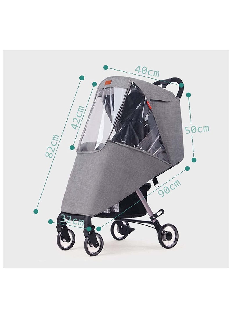 Stroller Rain Cover Universal Weather Shield for Pushchair Stroller Buggy Pram Pushchair Rain Cover with Zip Rain Cover for Pram Baby Travel Weather Shield Fit Most Strollers