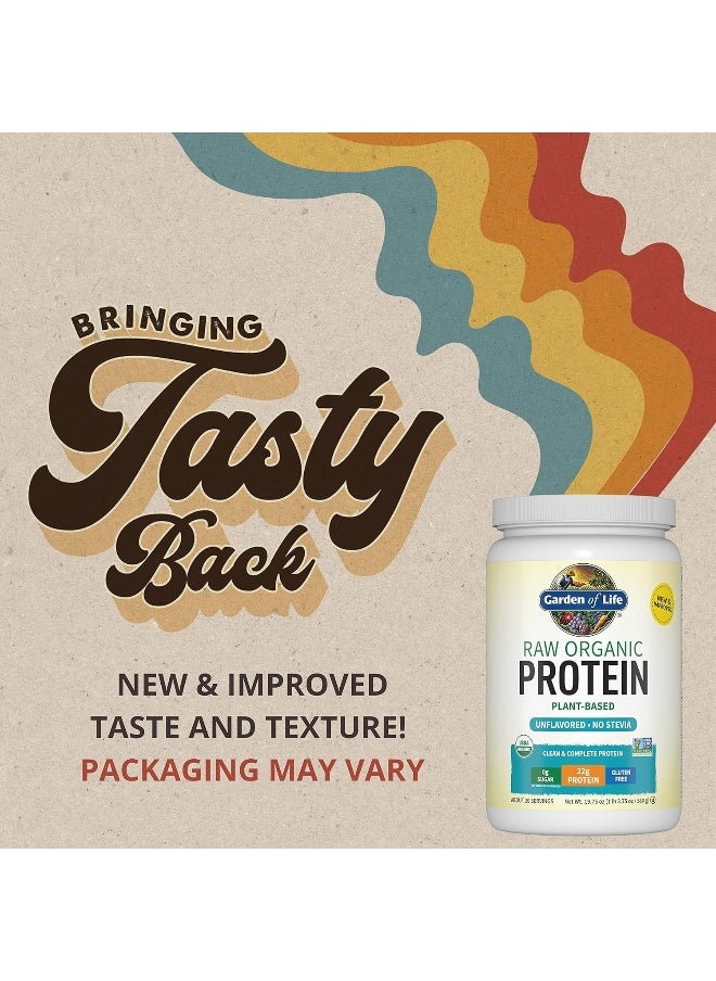 Raw Organic Protein Powder Unflavored No Stevia 19.75oz (560g)