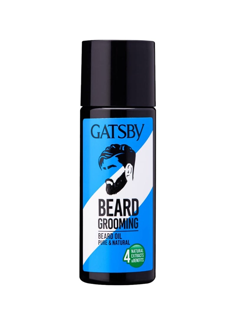 Gatsby Beard Oil - Pure and Natural Non-Sticky and Quick Absorbing Pleasant Fragrance Helps Beard Growth Better Growth and Thicker Beard Multipurpose Oil for Beard and Hair Natural Extracts 50ml