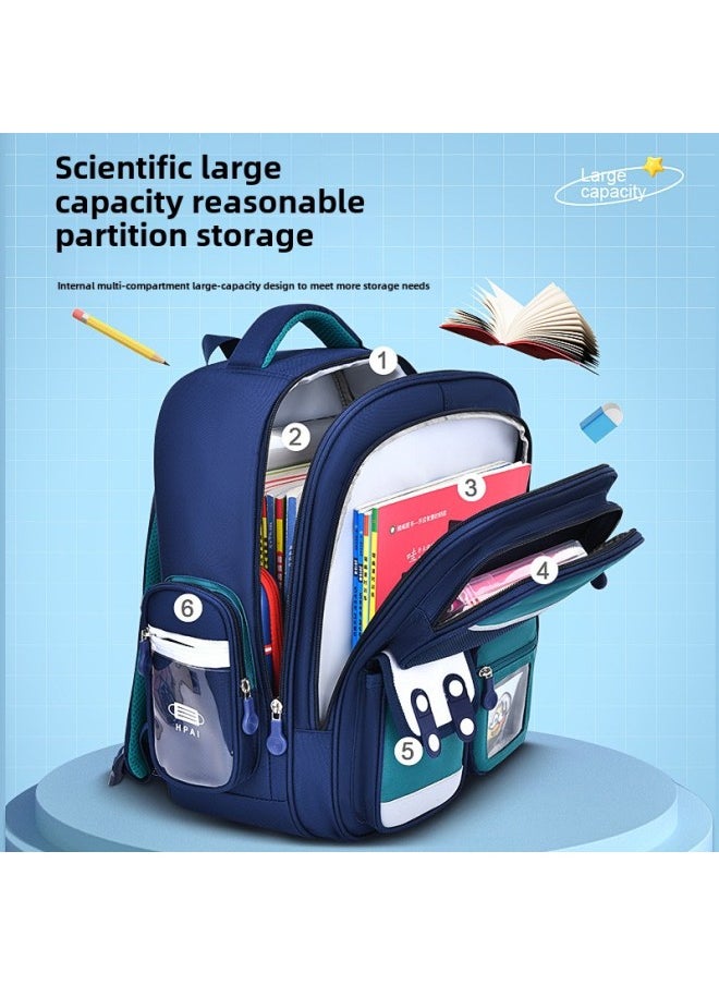 Primary School Schoolbag Children's 1-3-6 Grade Backpack Water-repellent Large Capacity Sandwich OxFord Cloth Backpack-Color:Pink Large (send Accessories)
