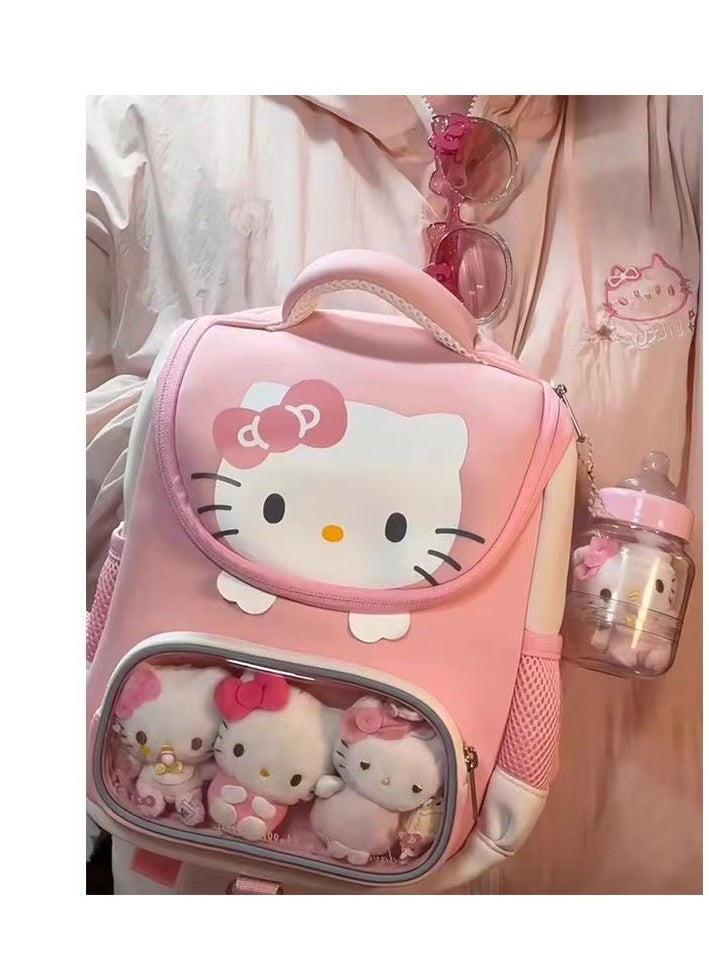 Cute Hello Kitty Backpack Girl Heart Large Capacity Pain Bag Cartoon Sweet and Versatile Student Book Bag Backpack