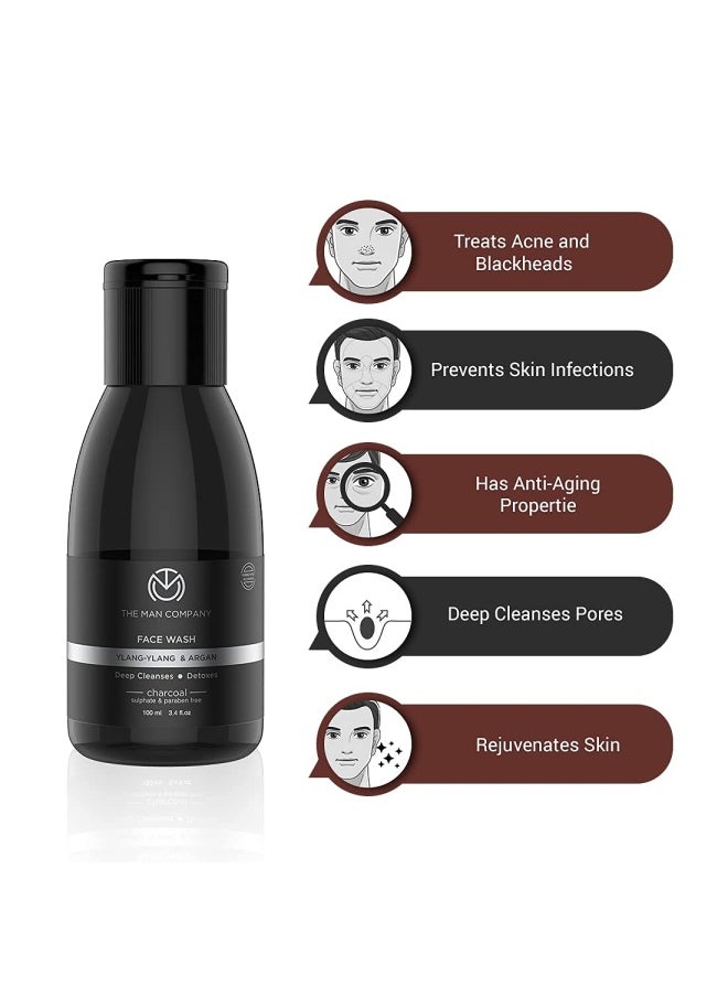 The Man Company Charcoal Gift Set | Charcoal Soap, Face Wash, Face Scrub | Deep Cleansing, Detox Skin, Anti Acne, Blackhead & Dirt Removal - Pack of 3