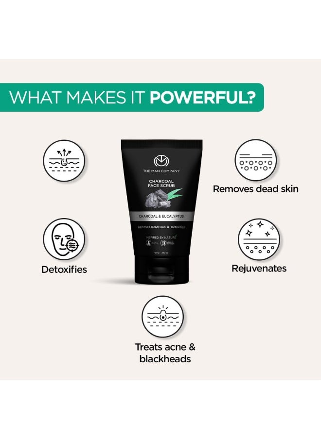 The Man Company Charcoal Gift Set | Charcoal Soap, Face Wash, Face Scrub | Deep Cleansing, Detox Skin, Anti Acne, Blackhead & Dirt Removal - Pack of 3