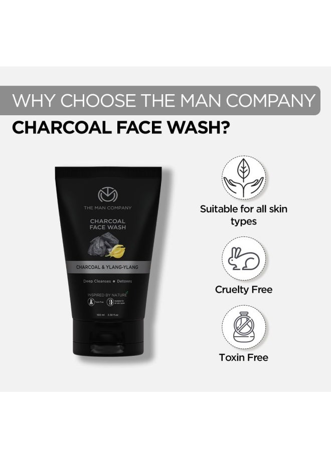 The Man Company De Tan Face Care Kit for Glowing & Moisturised Skin with Charcoal Face wash, Scrub & Moisturizing Cream - Set of 3