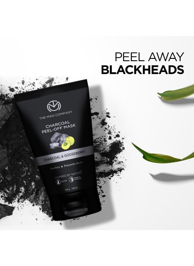 The Man Company Face Cleanser Kit (Charcoal Peel Off+ Charcoal face wash + Charcoal Scrub) - Pack of 3