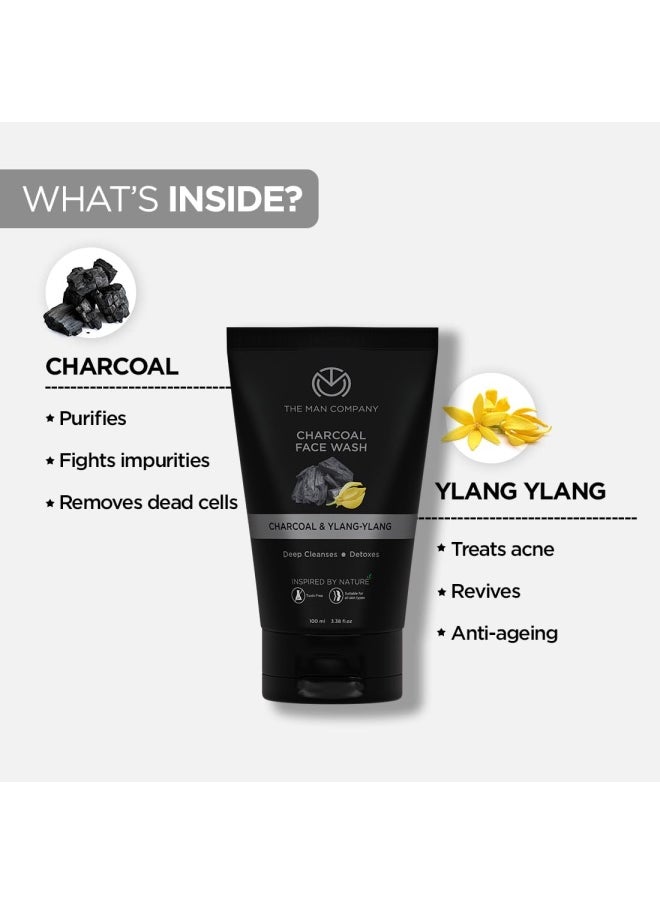 The Man Company Face Cleanser Kit (Charcoal Peel Off+ Charcoal face wash + Charcoal Scrub) - Pack of 3