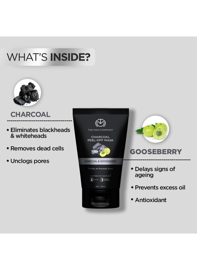 The Man Company Face Cleanser Kit (Charcoal Peel Off+ Charcoal face wash + Charcoal Scrub) - Pack of 3