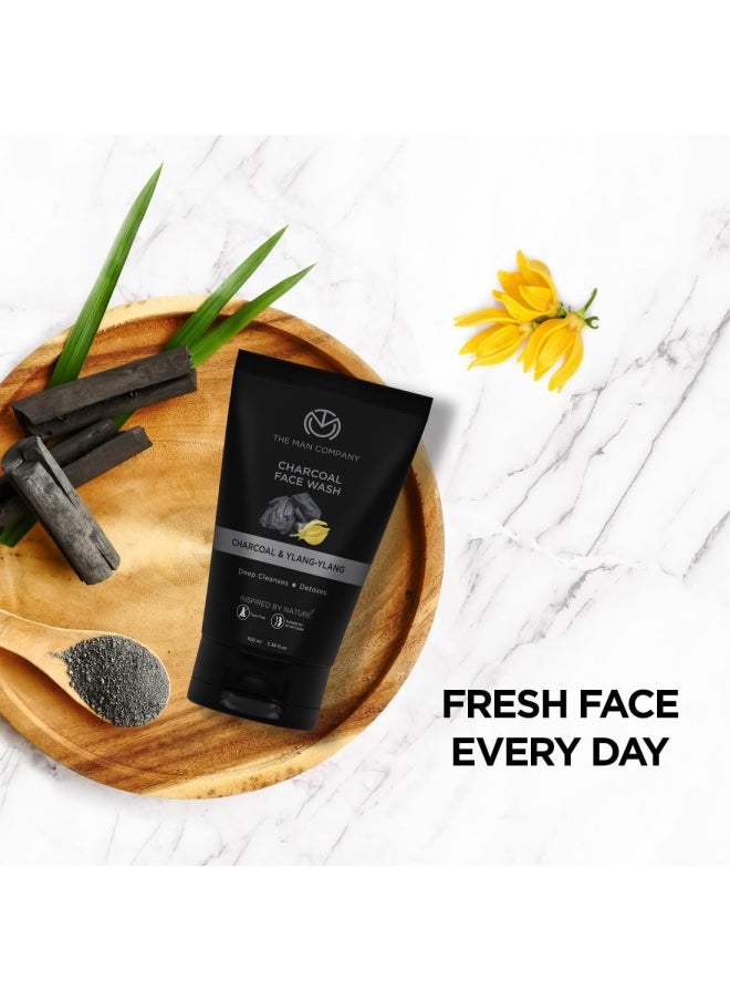 The Man Company Face Cleanser Kit (Charcoal Peel Off+ Charcoal face wash + Charcoal Scrub) - Pack of 3