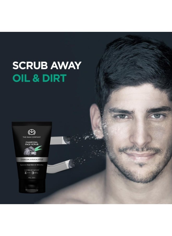 The Man Company Face Cleanser Kit (Charcoal Peel Off+ Charcoal face wash + Charcoal Scrub) - Pack of 3