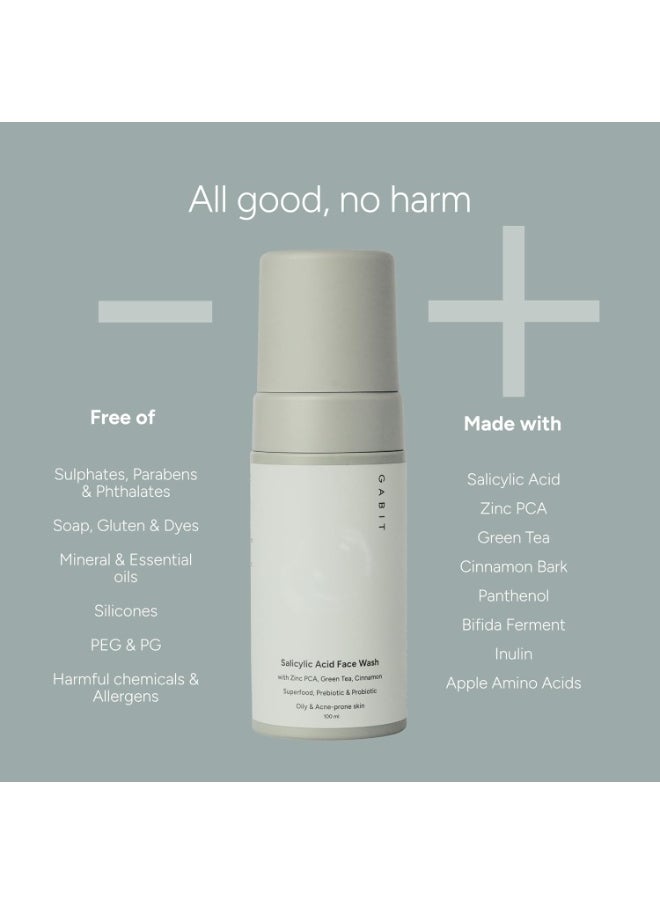 Oily Skin Essentials Kit for Oily & Acne Prone Skin | Salicylic Acid Face Wash, Salicylic & Green Tea Face Moisturizer | Reduces Breakouts, Open pores, Blackheads, Whiteheads| Women & Men, 150ml