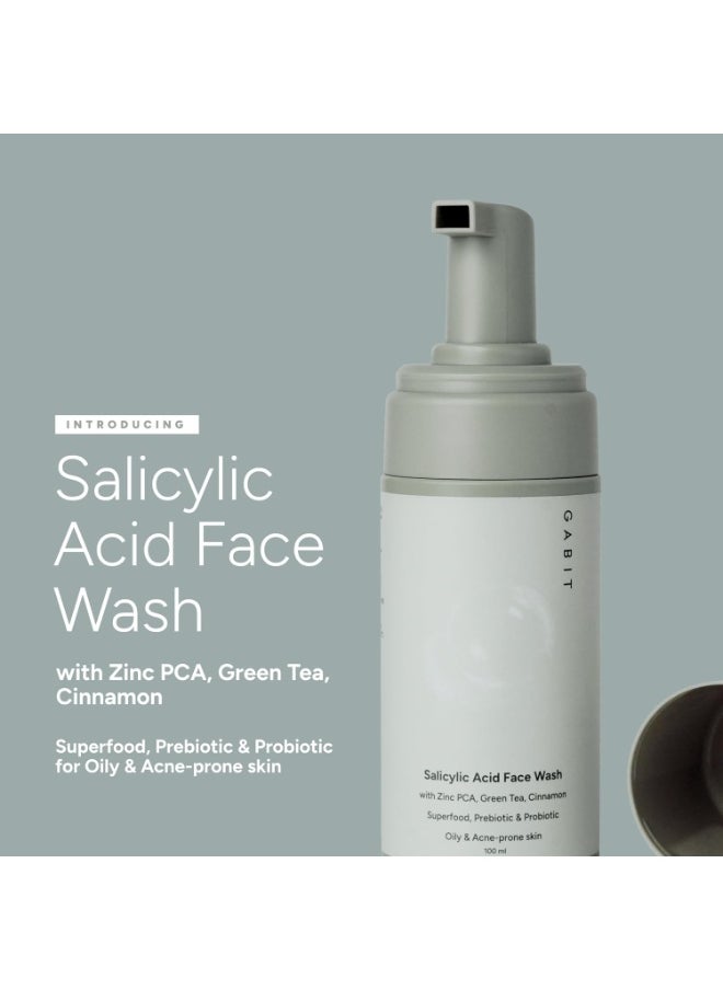 Oily Skin Essentials Kit for Oily & Acne Prone Skin | Salicylic Acid Face Wash, Salicylic & Green Tea Face Moisturizer | Reduces Breakouts, Open pores, Blackheads, Whiteheads| Women & Men, 150ml