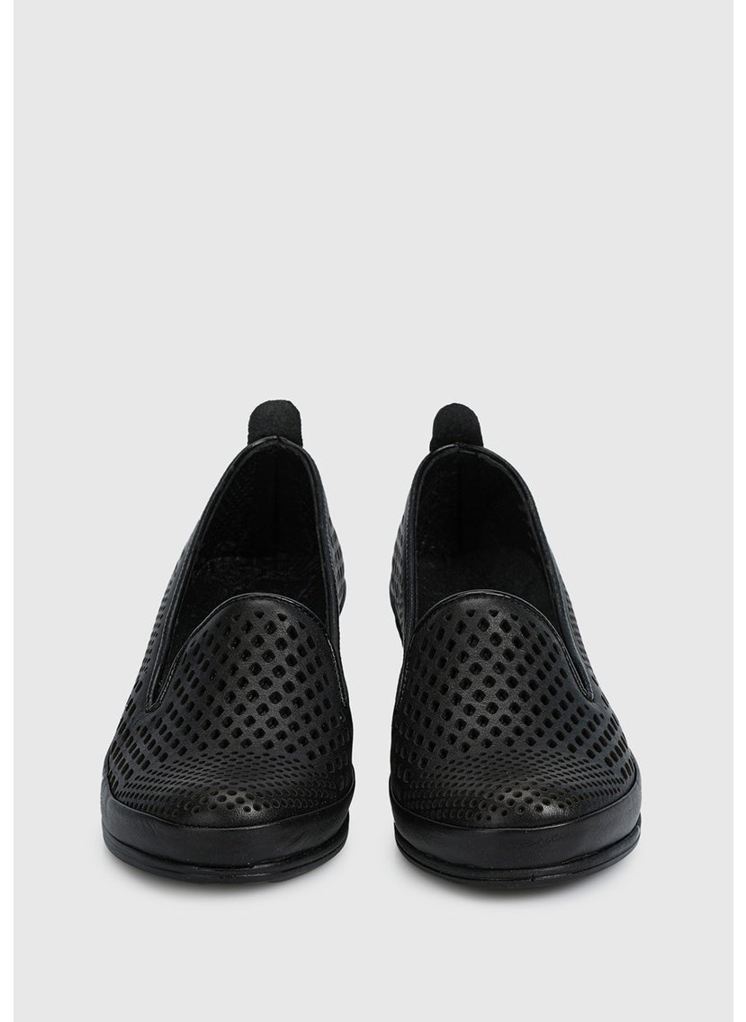 Black Leather Women's Shoes
