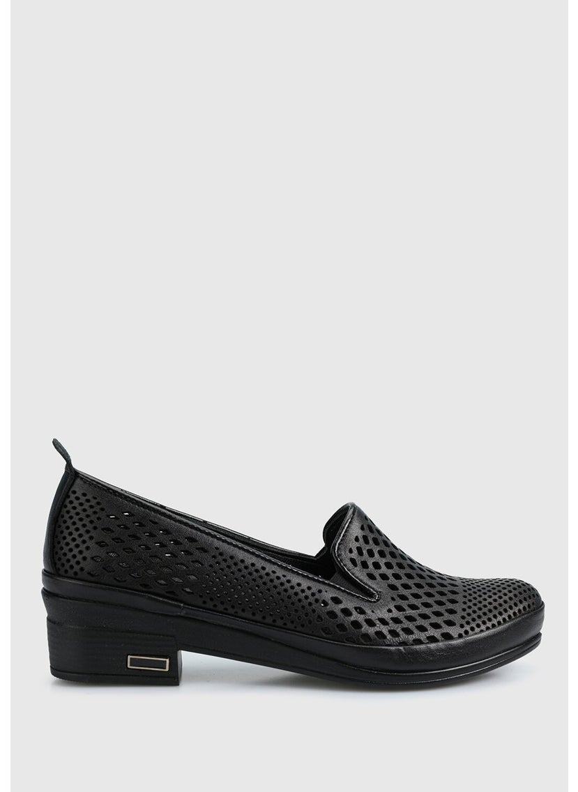 Black Leather Women's Shoes