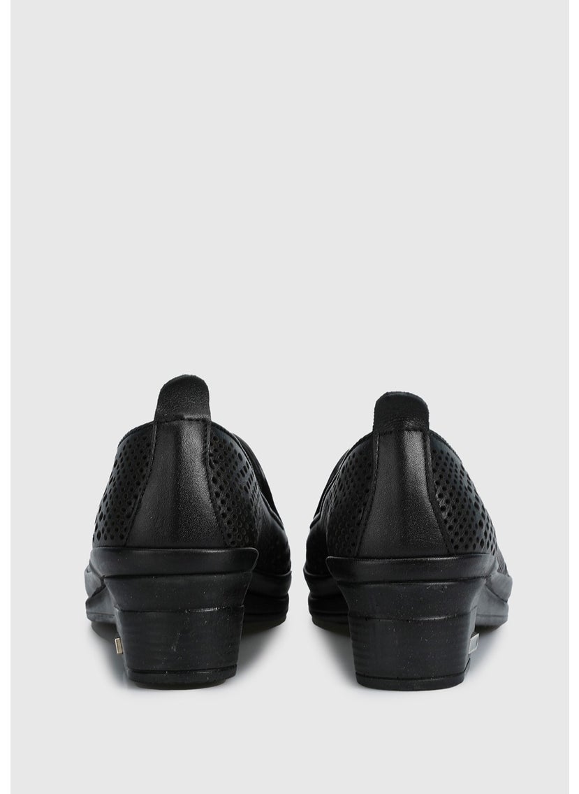 Black Leather Women's Shoes