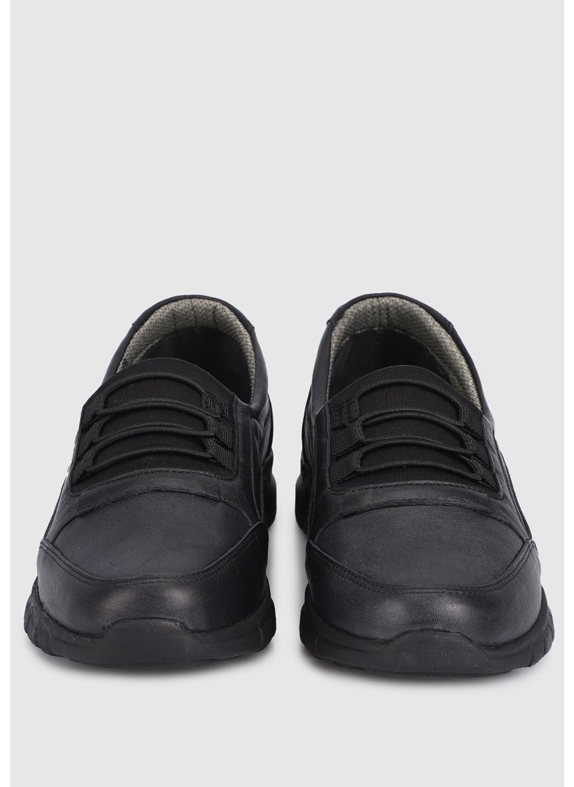 Black Leather Women's Shoes
