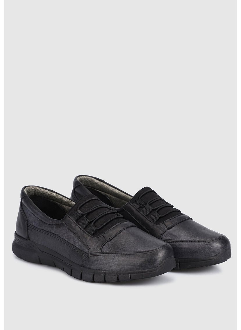 Black Leather Women's Shoes