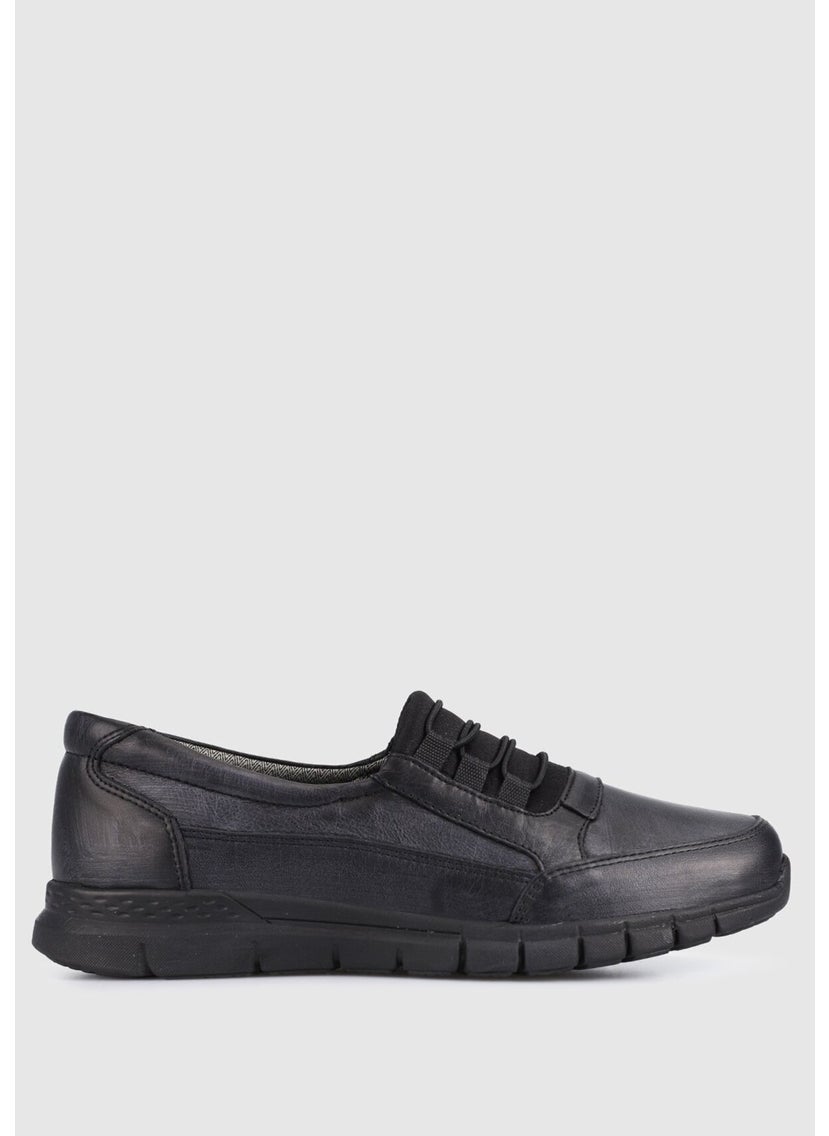 Black Leather Women's Shoes