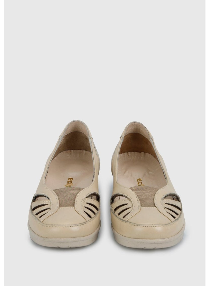 Beige Leather Women's Shoes