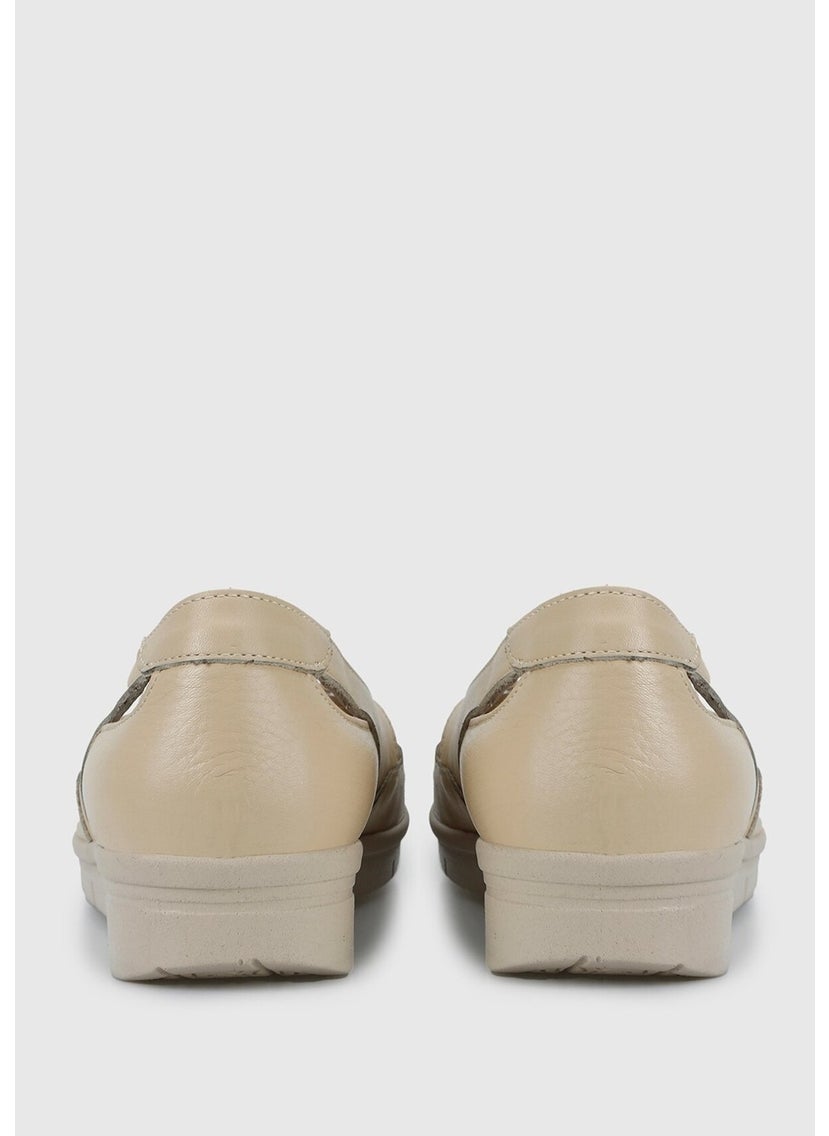 Beige Leather Women's Shoes