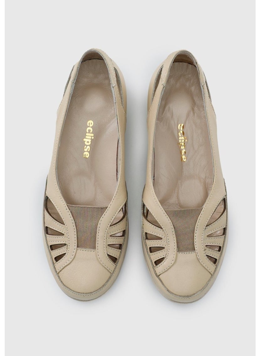 Beige Leather Women's Shoes
