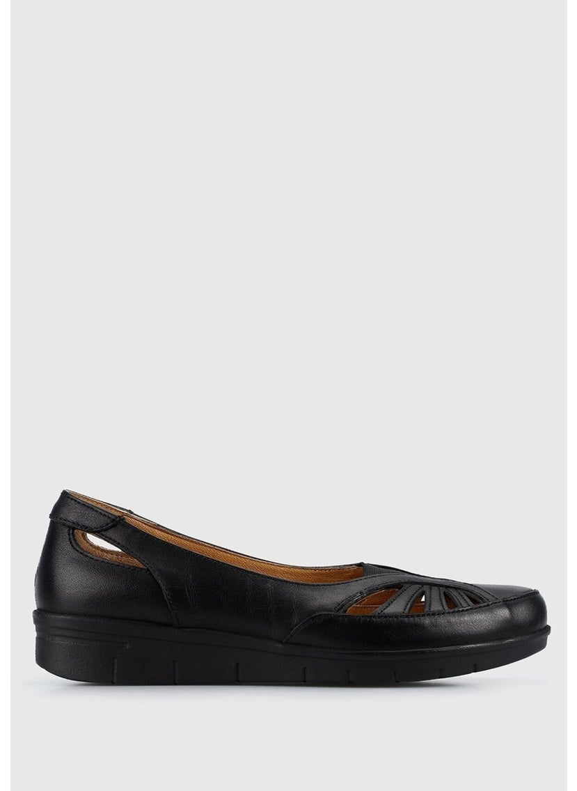 Black Leather Women's Shoes