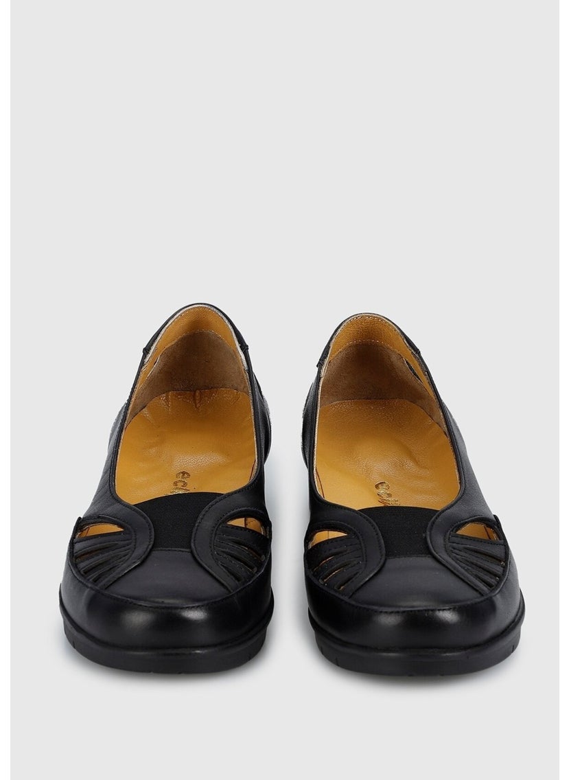 Black Leather Women's Shoes