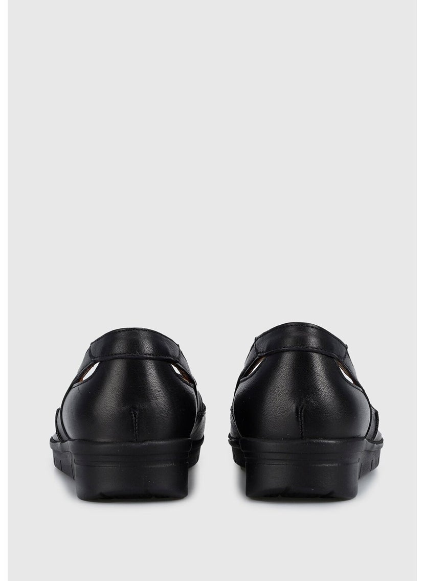Black Leather Women's Shoes