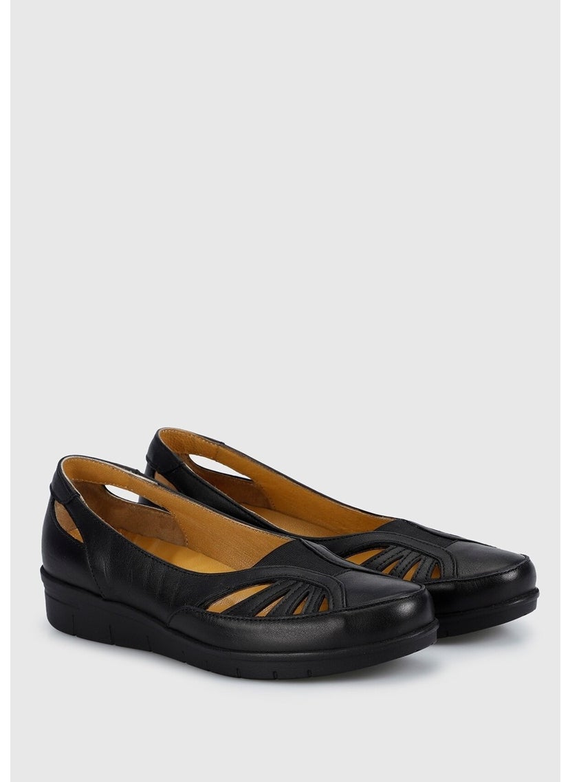 Black Leather Women's Shoes