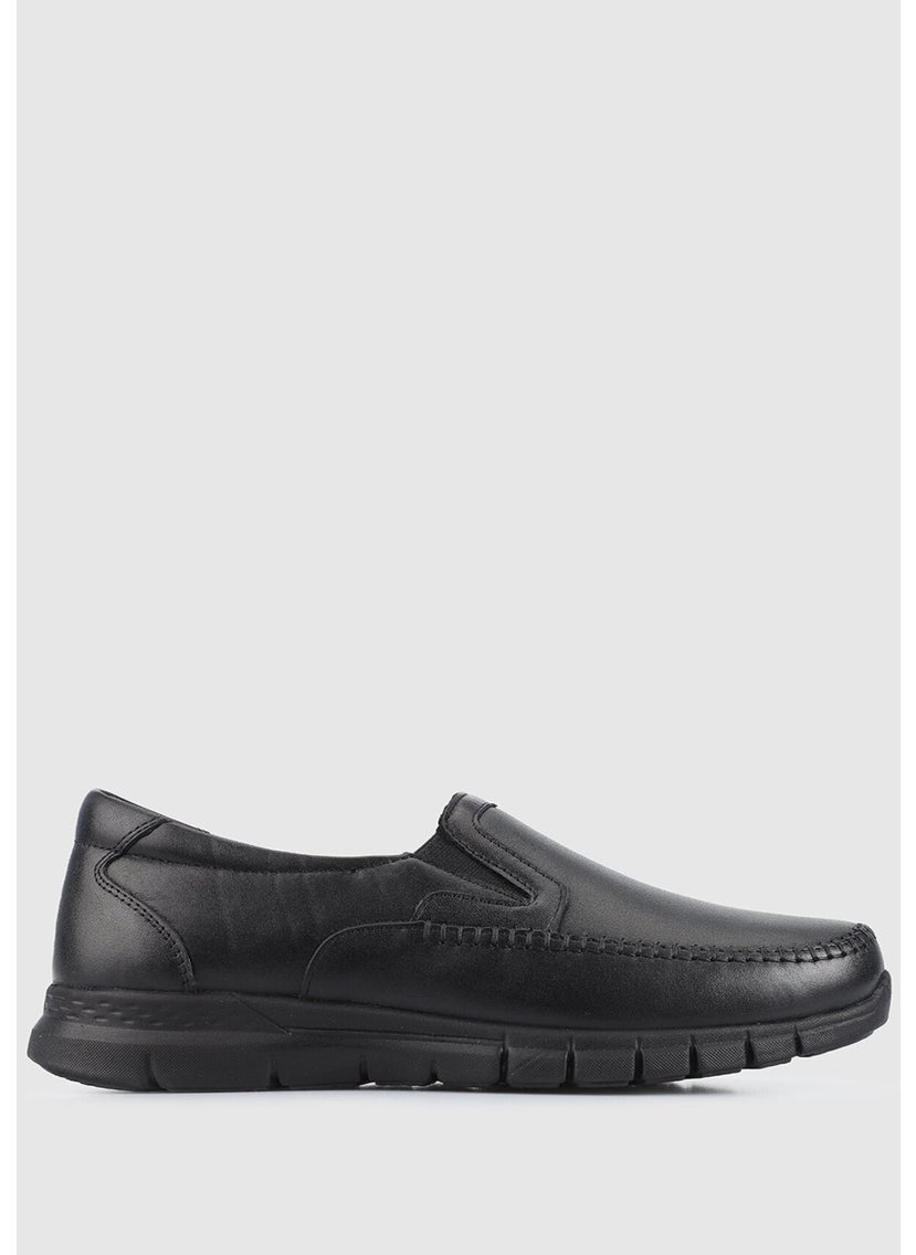 Black Leather Women's Shoes