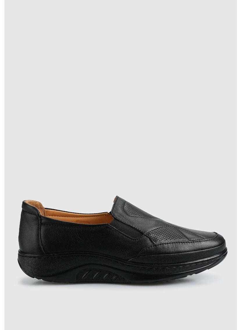 Black Leather Women's Shoes