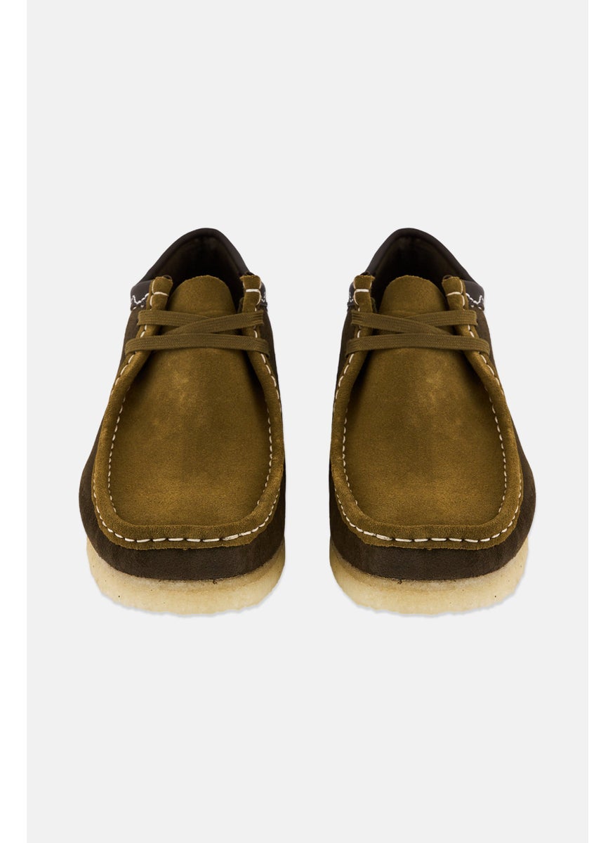 Men Standard Wallabee Suede Lace Up Shoes, Dark Green