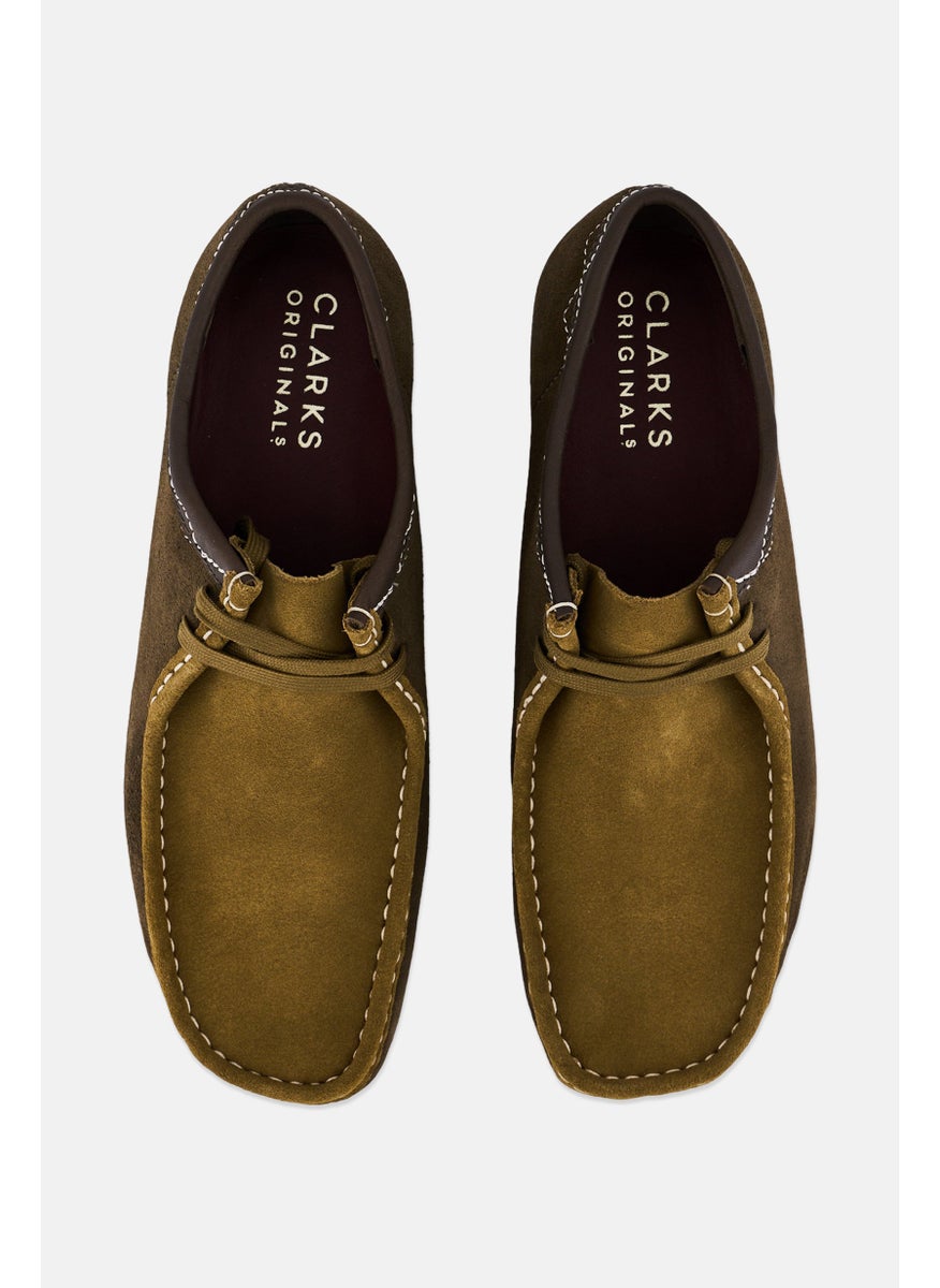Men Standard Wallabee Suede Lace Up Shoes, Dark Green