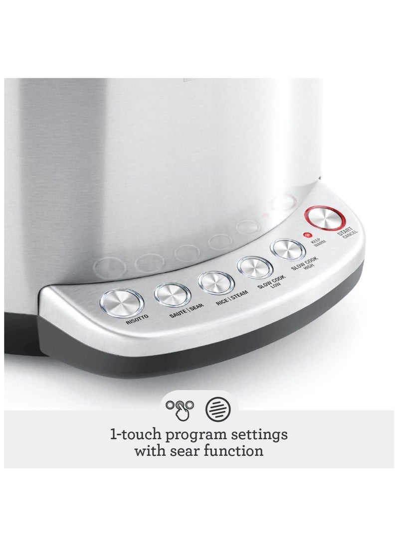 The Risotto Plus - Multi Cooker with Stir Free Risotto, Brushed Stainless Steel - UAE Version, 2 Year Manufacturer Warranty