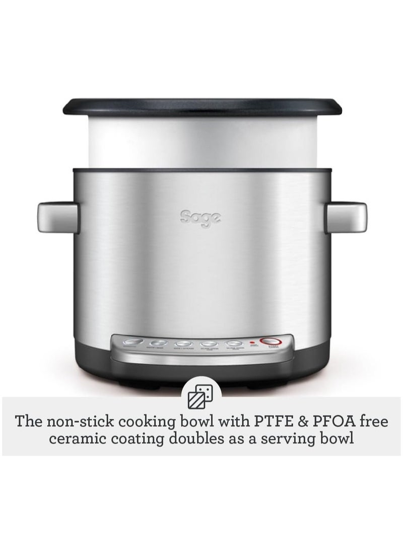 The Risotto Plus - Multi Cooker with Stir Free Risotto, Brushed Stainless Steel - UAE Version, 2 Year Manufacturer Warranty