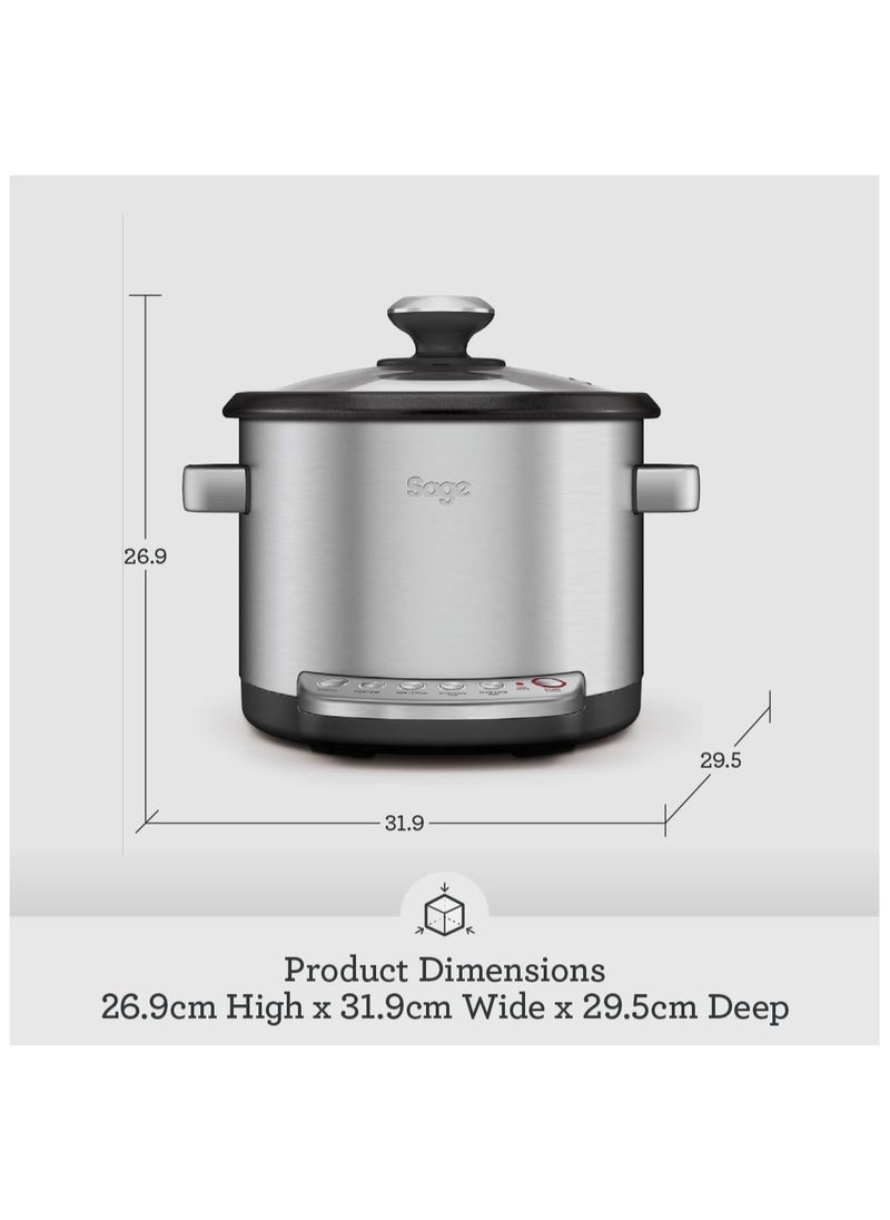 The Risotto Plus - Multi Cooker with Stir Free Risotto, Brushed Stainless Steel - UAE Version, 2 Year Manufacturer Warranty