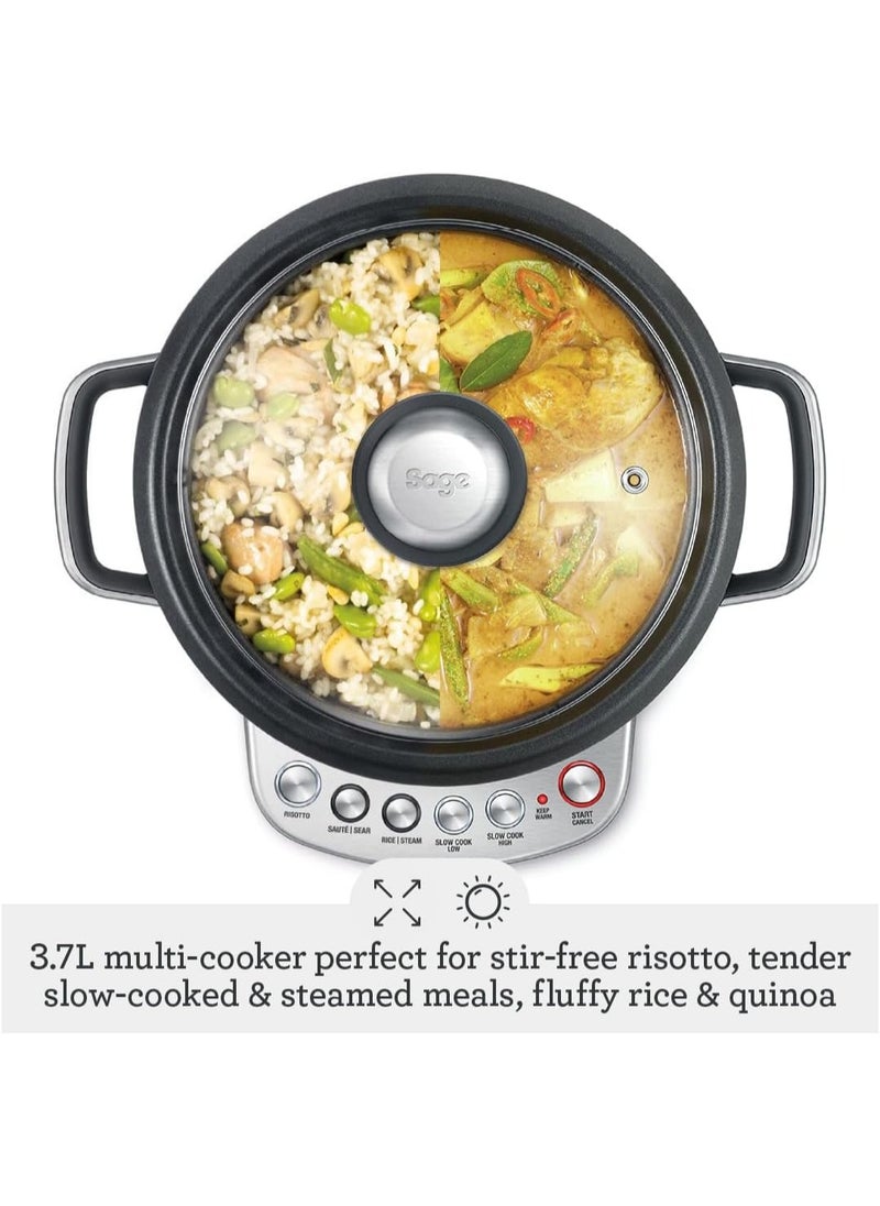 The Risotto Plus - Multi Cooker with Stir Free Risotto, Brushed Stainless Steel - UAE Version, 2 Year Manufacturer Warranty