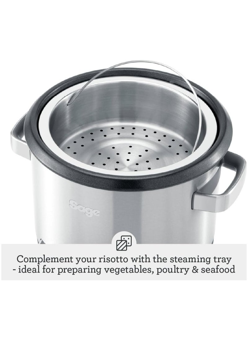 The Risotto Plus - Multi Cooker with Stir Free Risotto, Brushed Stainless Steel - UAE Version, 2 Year Manufacturer Warranty