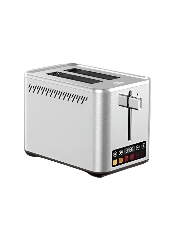 2 Slice Bread Toaster with Digital Display – Stainless Steel Toaster with Adjustable Temperature, Cancel, Reheat, Defrost Functions – Wide Slots for Bread, Sandwiches, Snacks, Grill & Warmer