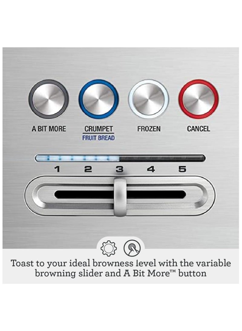Sage - The 'A Bit More' Toaster 4 Slice, Brushed Stainless Steel - UAE Version, 2 Year Manufacturer Warranty