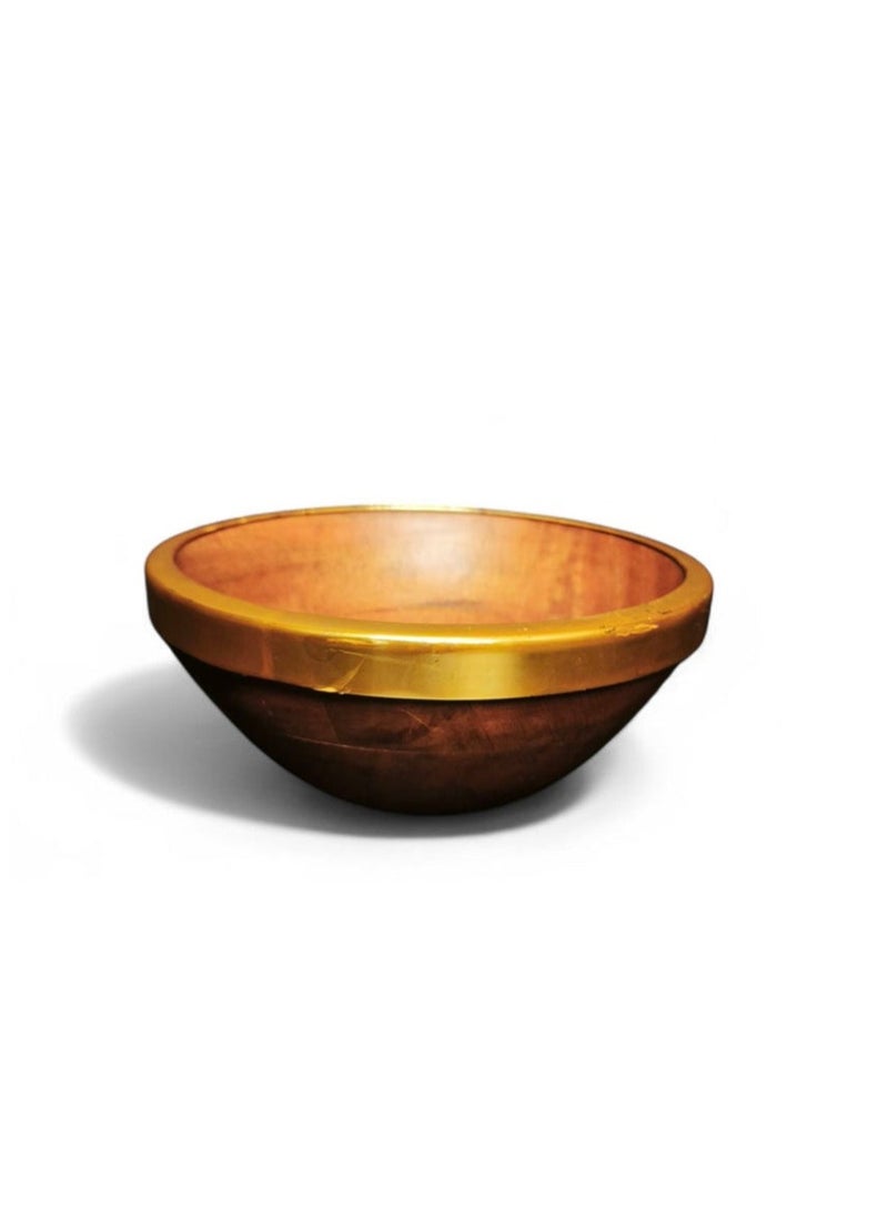 AKDC Wooden Serving Bowl 6463S Gold Line 20cm