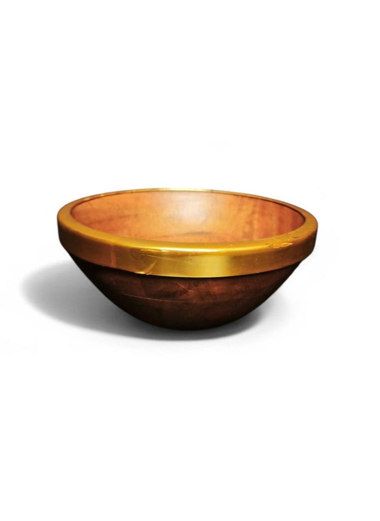 AKDC Wooden Serving Bowl 6463B Gold Line 25cm Success