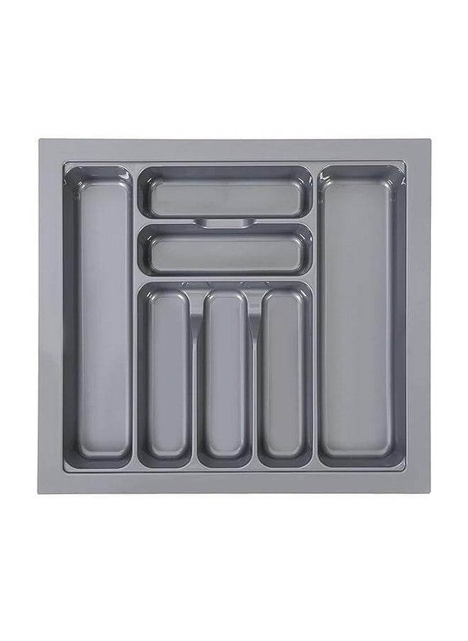 LEVON Plastic Cutlery Tray For Kitchen Drawer,Cutlery Stationery Organizer, Moduler Kitchen Basket, Grey, (24 X19 Inch)