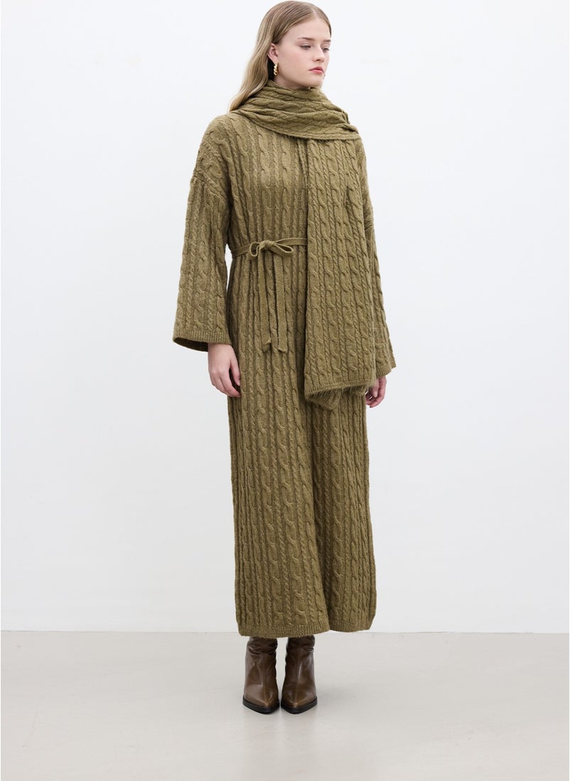 Hair Knitted Sweater Dress Earth
