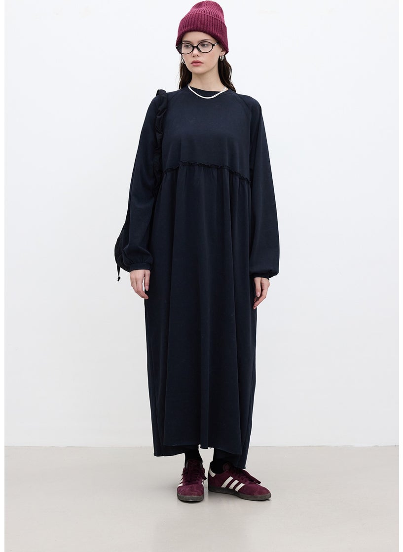 Oversized Gathered Dress Black