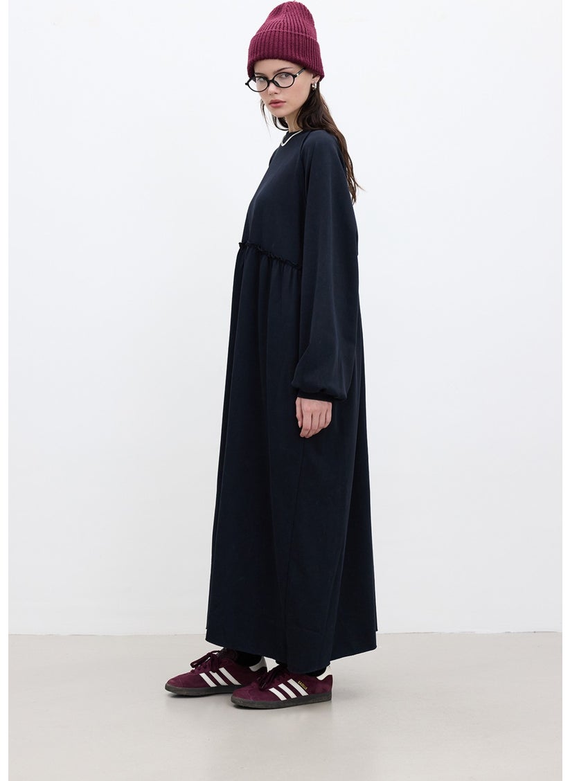 Oversized Gathered Dress Black
