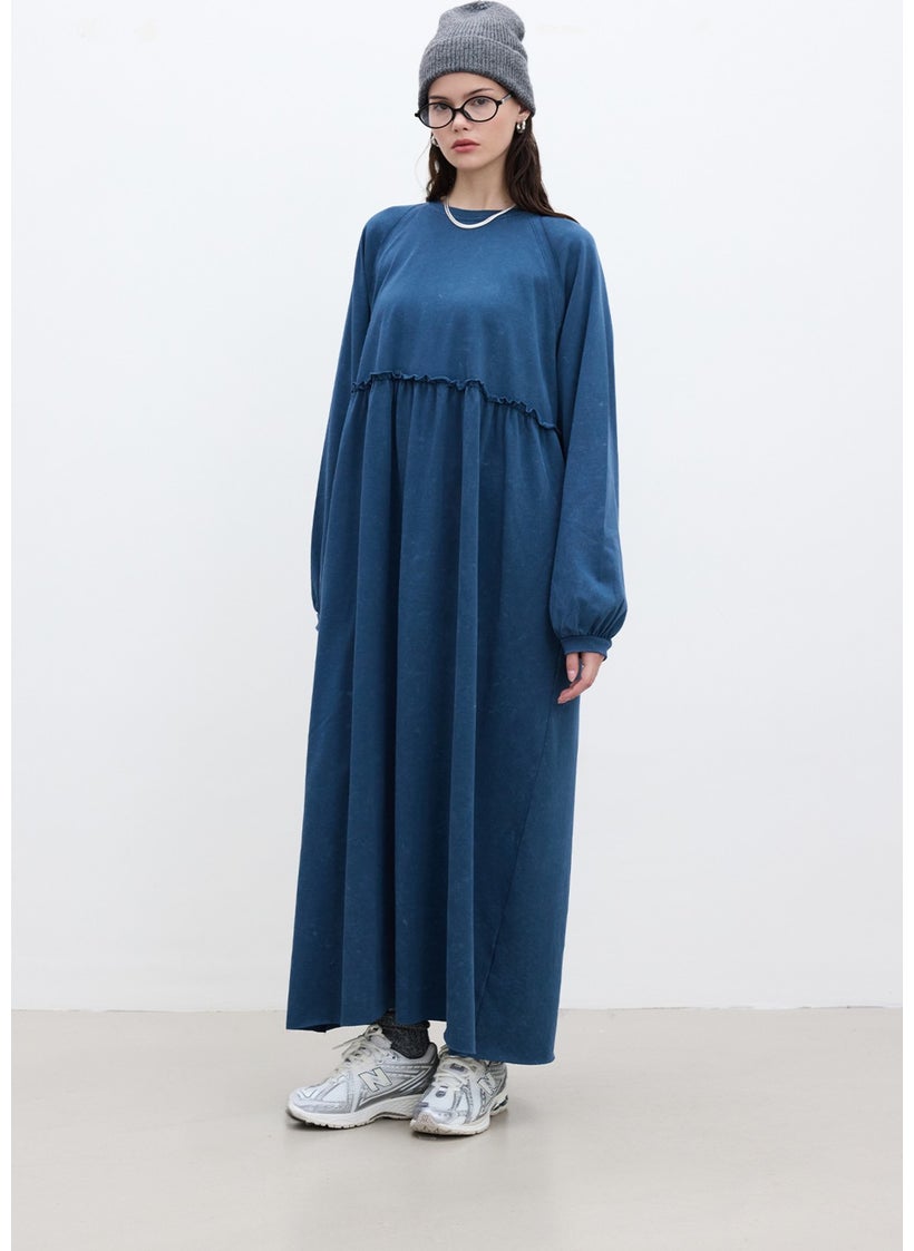 Oversize Pleated Dress Indigo
