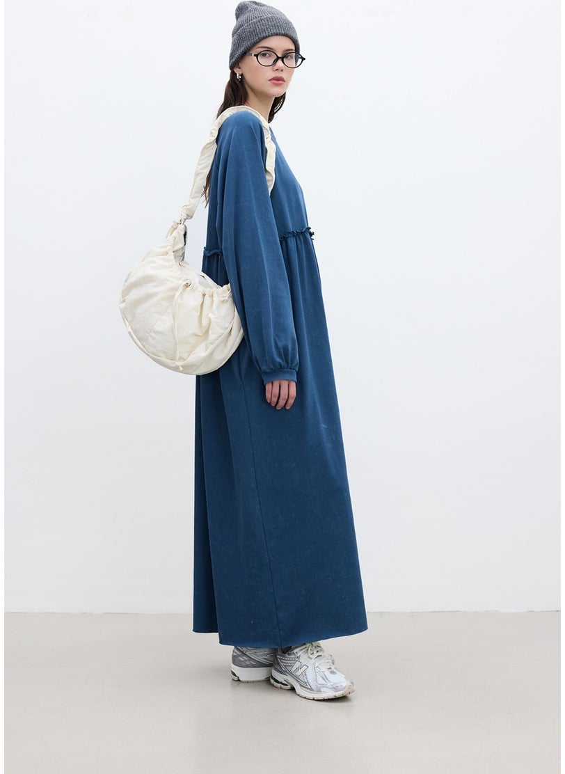 Oversize Pleated Dress Indigo