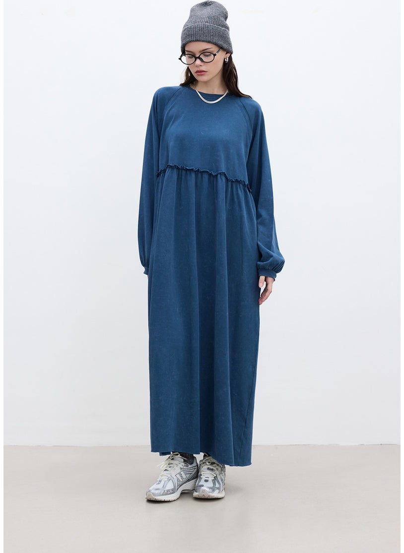 Oversize Pleated Dress Indigo