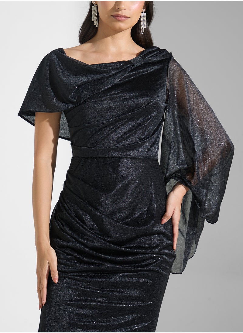 Asymmetric Sleeve Dress