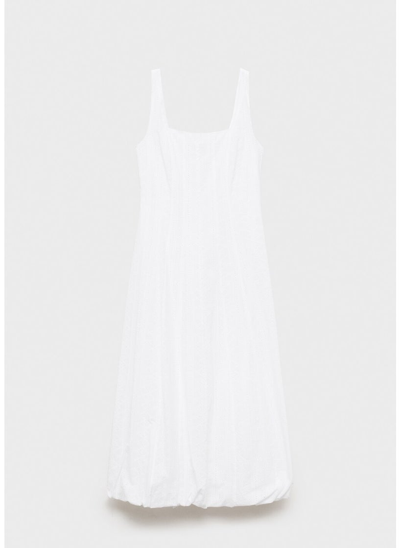 Puffed Hem Embroidered Dress